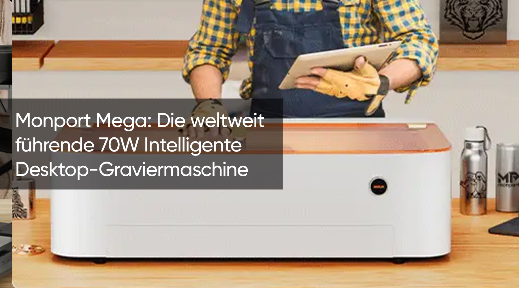 Monport Mega: Die weltweit führende 70W Intelligente Desktop-Graviermaschine