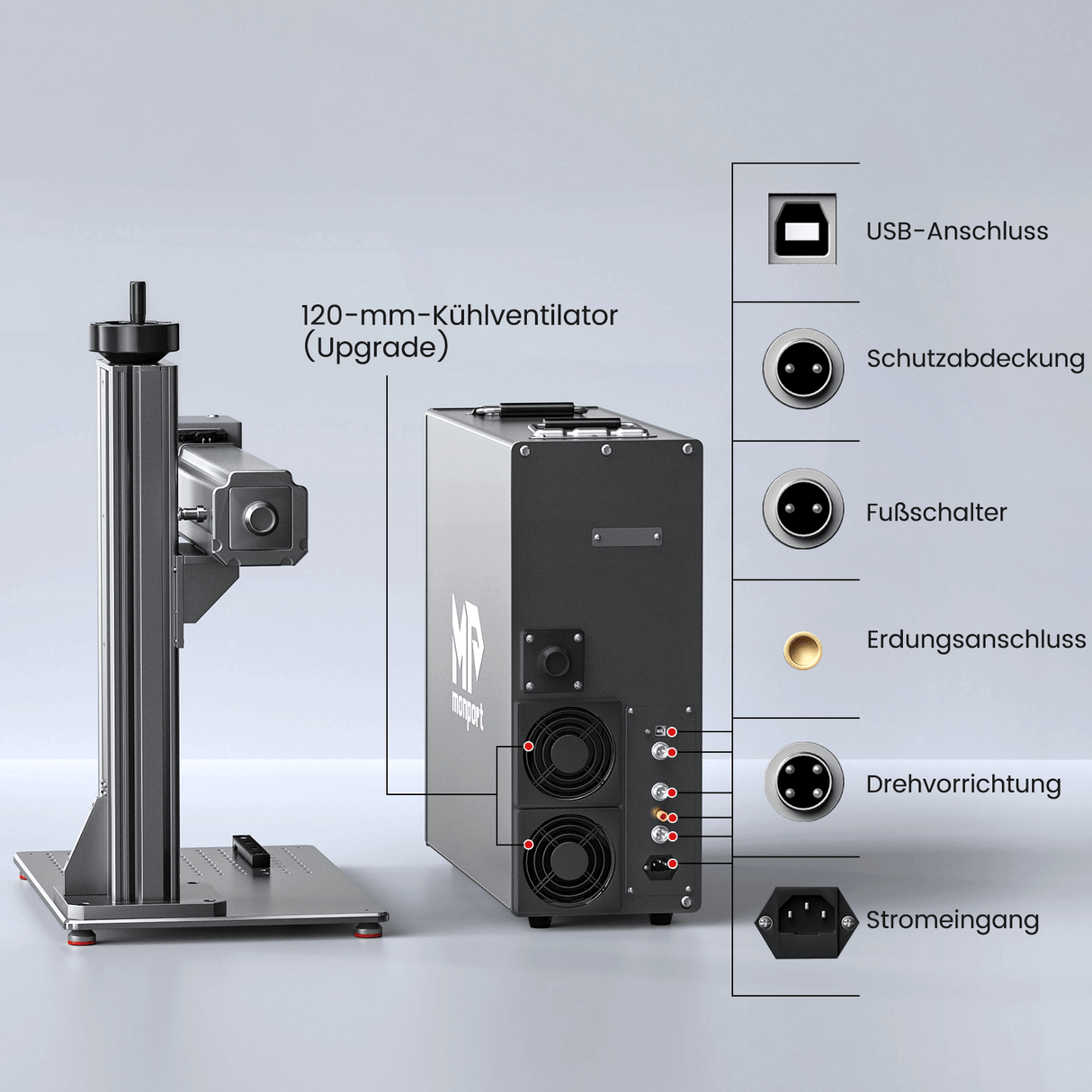 Monport GT 200W Split MOPA & Autofokus-Faserlaser-Gravierer & Farbemarkierungsmaschine