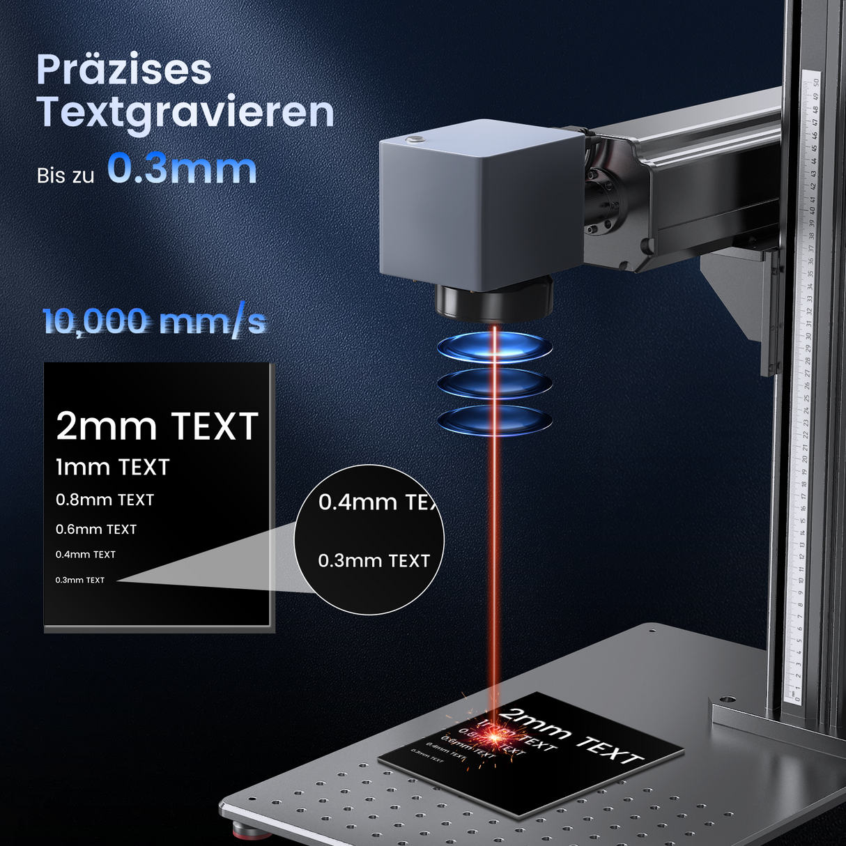 Monport GT 60W Getrennte MOPA-Faserlaser-Gravier- und Farbmarkiermaschine mit Autofokus – Gerät