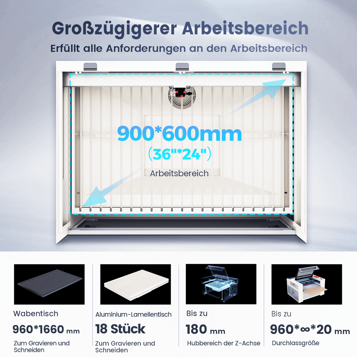 Monport Effi9S Upgraded 90W CO₂-Lasergravier- und Schneidemaschine (914 × 610 mm) mit Autofokus und integriertem Wasserkühler 4,9 (18 Bewertungen)