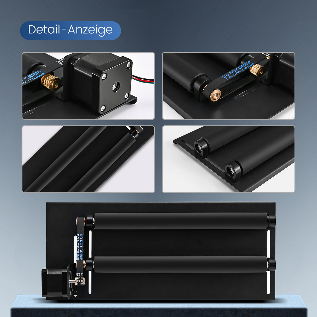 Monport Laser Rotary Roller 360° for 60W-150W CO2 Laser Engraver for holding cylindrical objects
