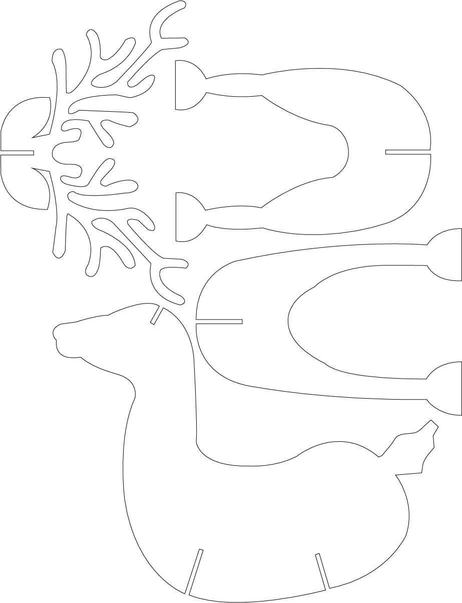 3D Puzzle - Freude: Laser - Cut Hirsch Montageset - MonPortlaser.de