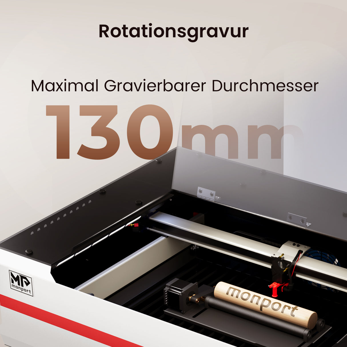 Monport Reno65 65W Desktop CO2 Lasergravierer & Schneidegerät (24“X 16“) mit brandneuem Assistierter Autofokus