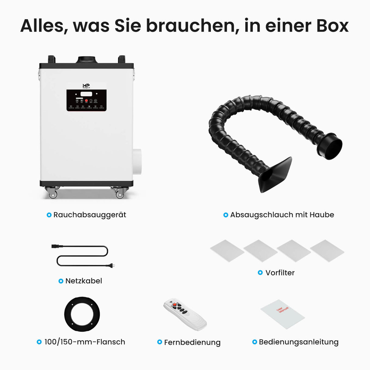 Monport 400W Laserrauchabsauganlage mit 8-stufigem Filtersystem – Für CO₂-Lasergravier- und Schneidemaschinen