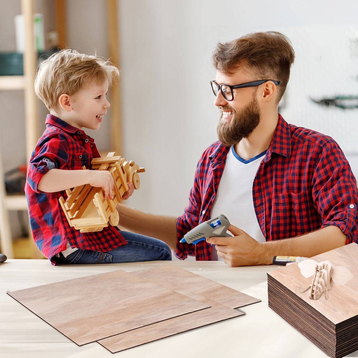 Monport ausgewältes Paulownia-Sperrholz für Lasergravierer und -schneider, DIY-Basteln