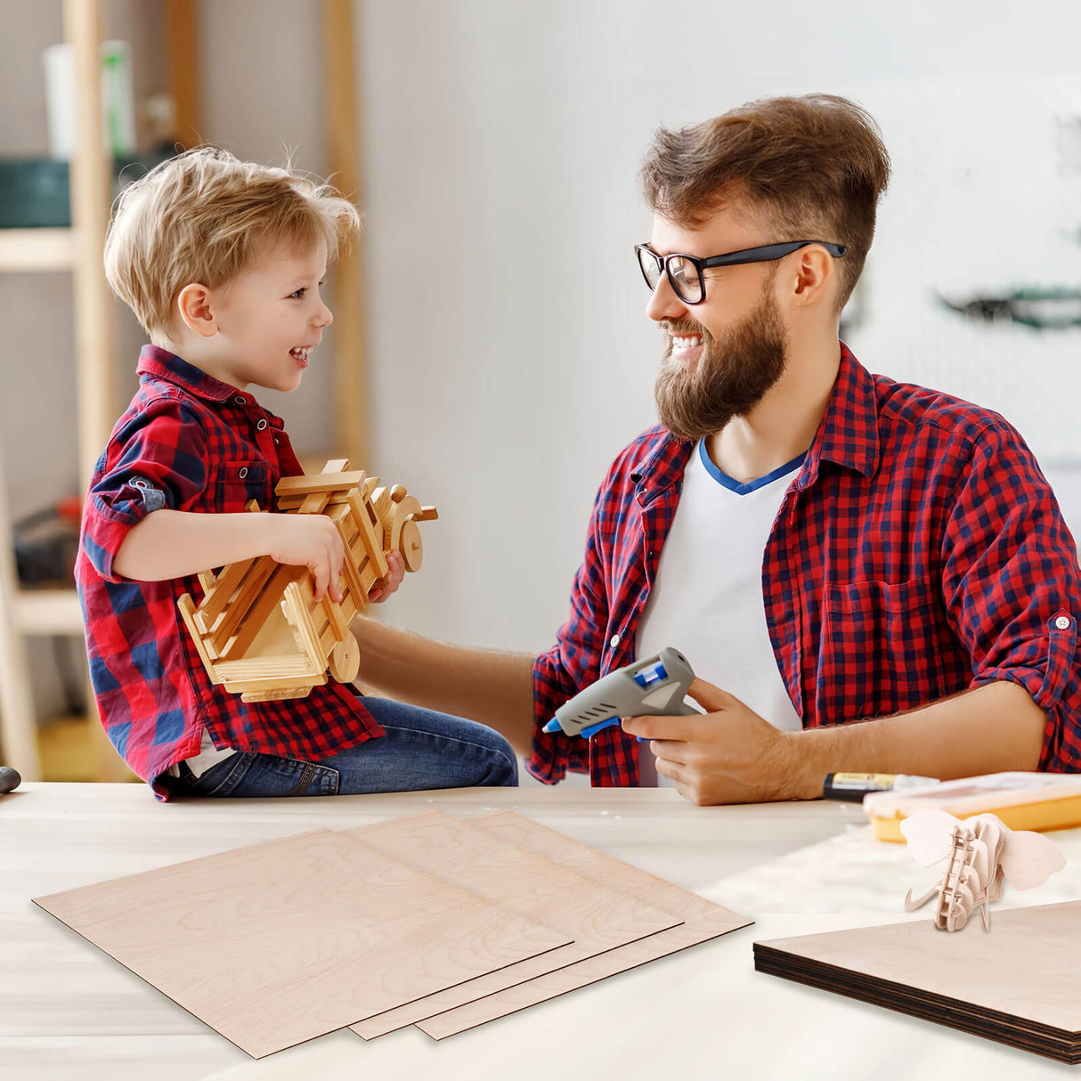 Monport Ausgewältes Birkensperrholz für Lasergravierer und -schneider, DIY-Basteln