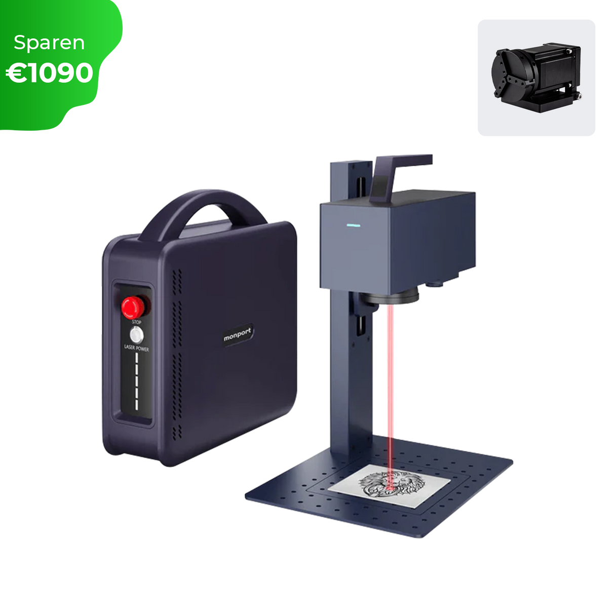 Monport 20W tragbarer Mini-Faser-Lasergravierer für farbige Metallbeschriftung