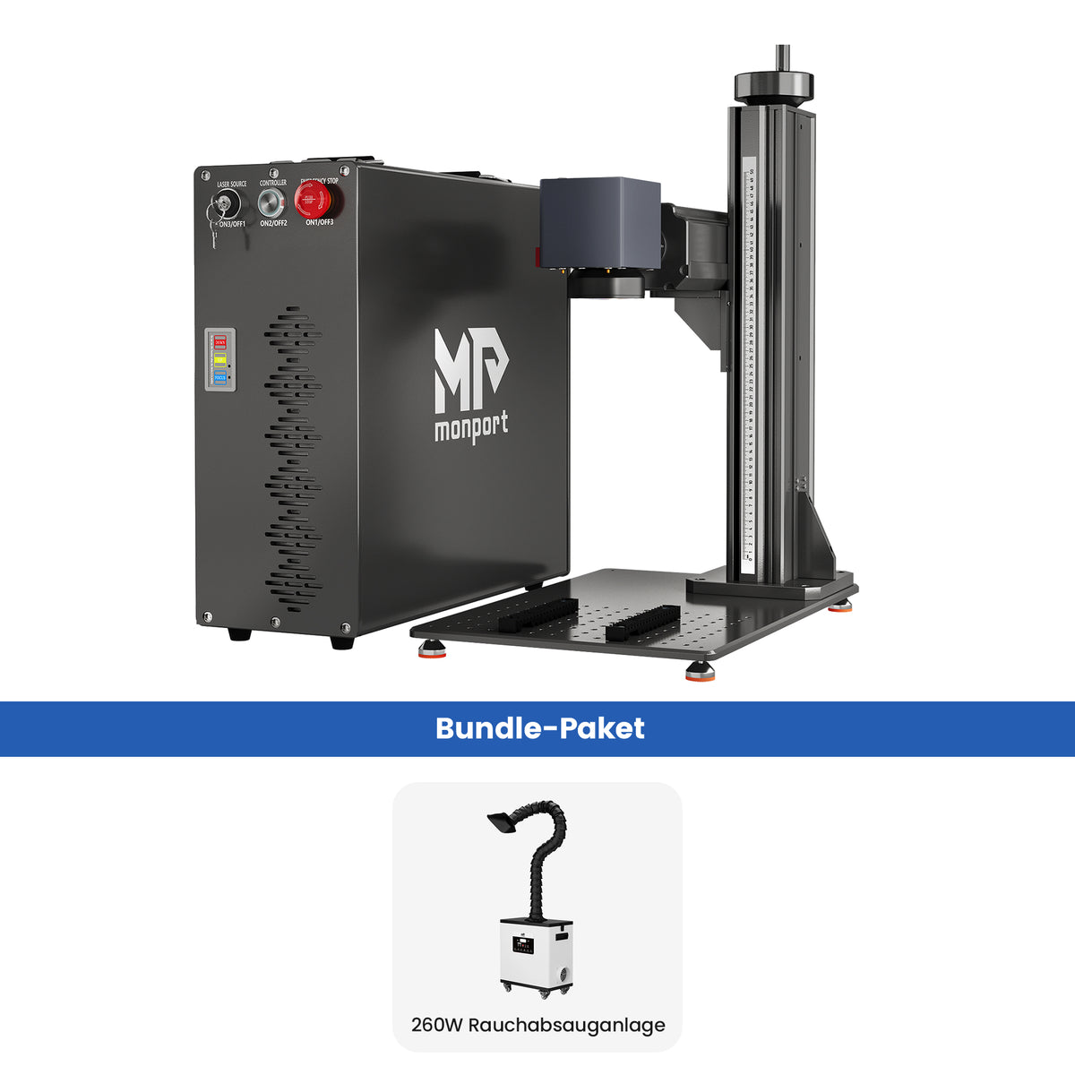 Monport GT 200W Split MOPA & Autofokus-Faserlaser-Gravierer & Farbemarkierungsmaschine