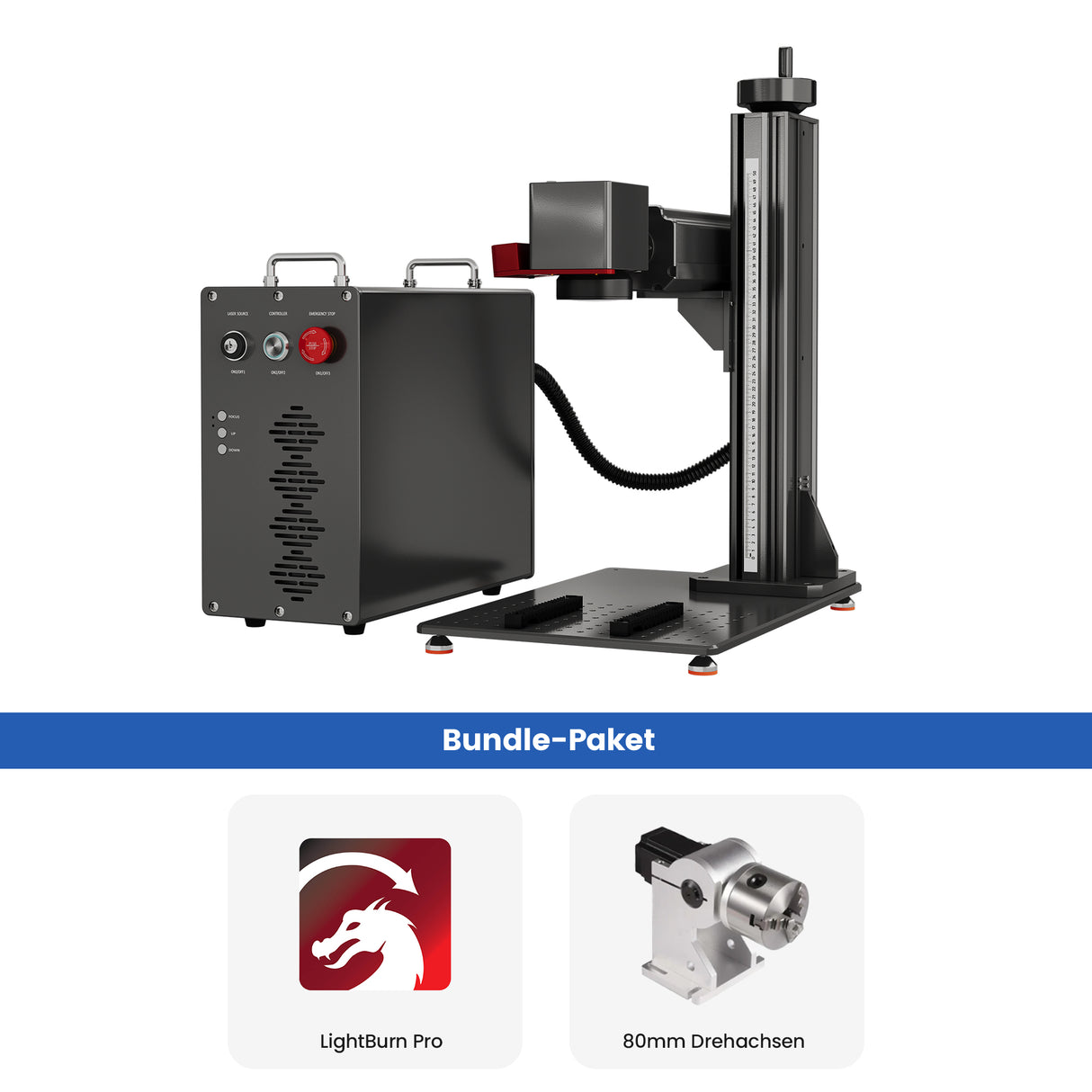 Monport GPro Vision 100W MOPA Faserlaser Maschine – Mit Vision-System für automatische Positionierung, präzise Metallgravur & Laserbeschriftung