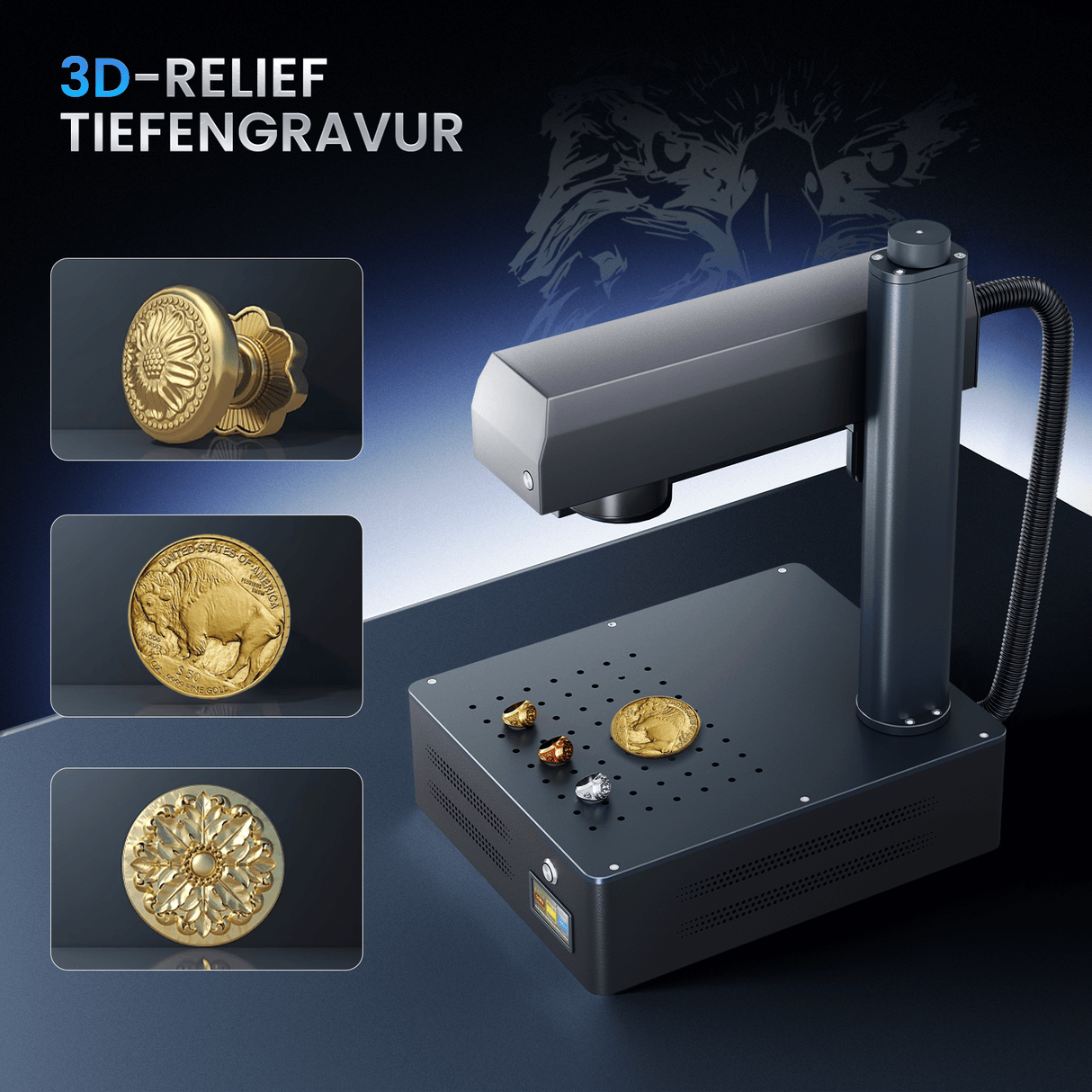 Monport GM 30W Pro Integrierte JPT MOPA Faserlaser-Graviermaschine & Markiermaschine mit Autofokus - Maschine