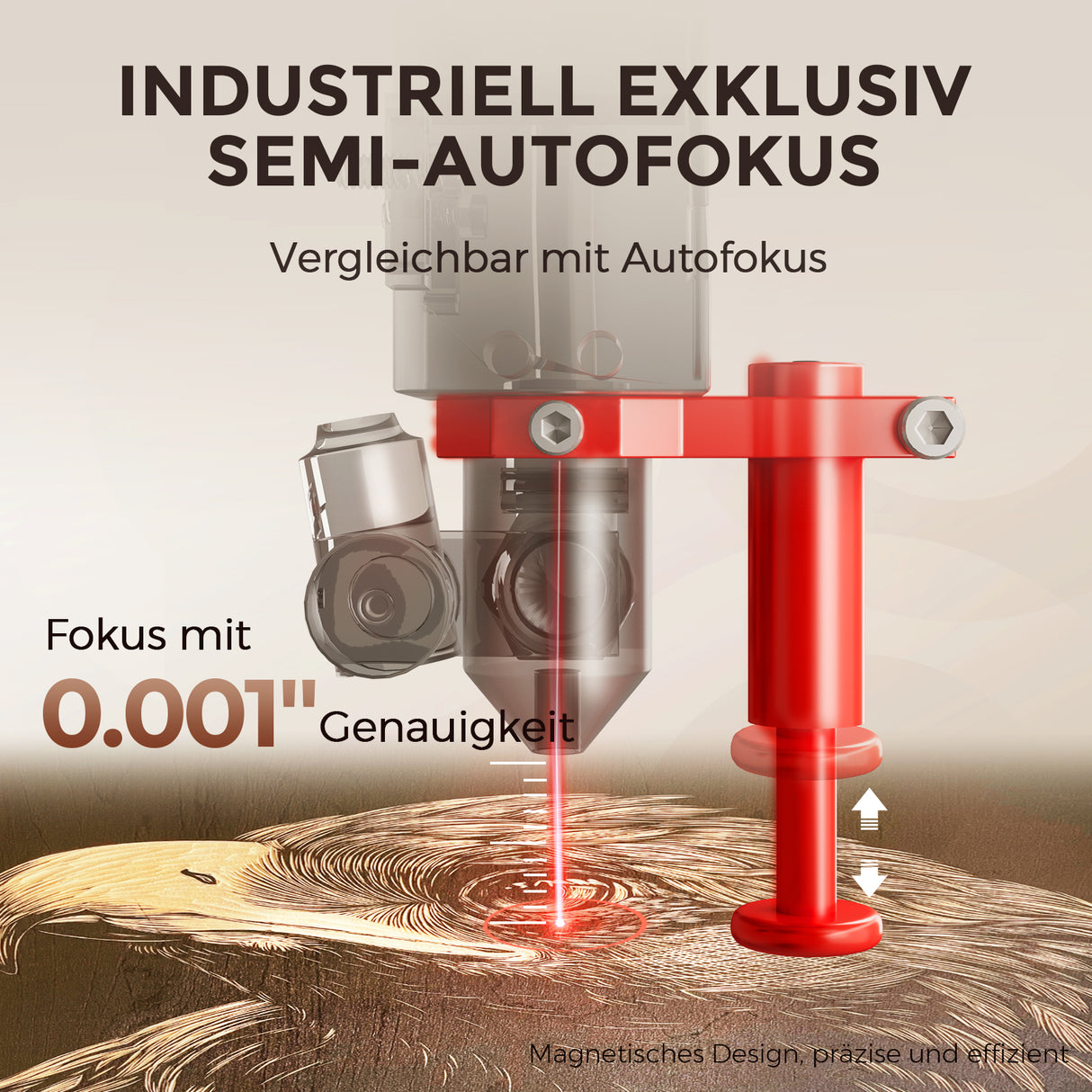 Monport Reno45 45W Desktop CO2-Lasergravierer und -schneider (16" x 12") mit brandneuem Assistierter Autofokus