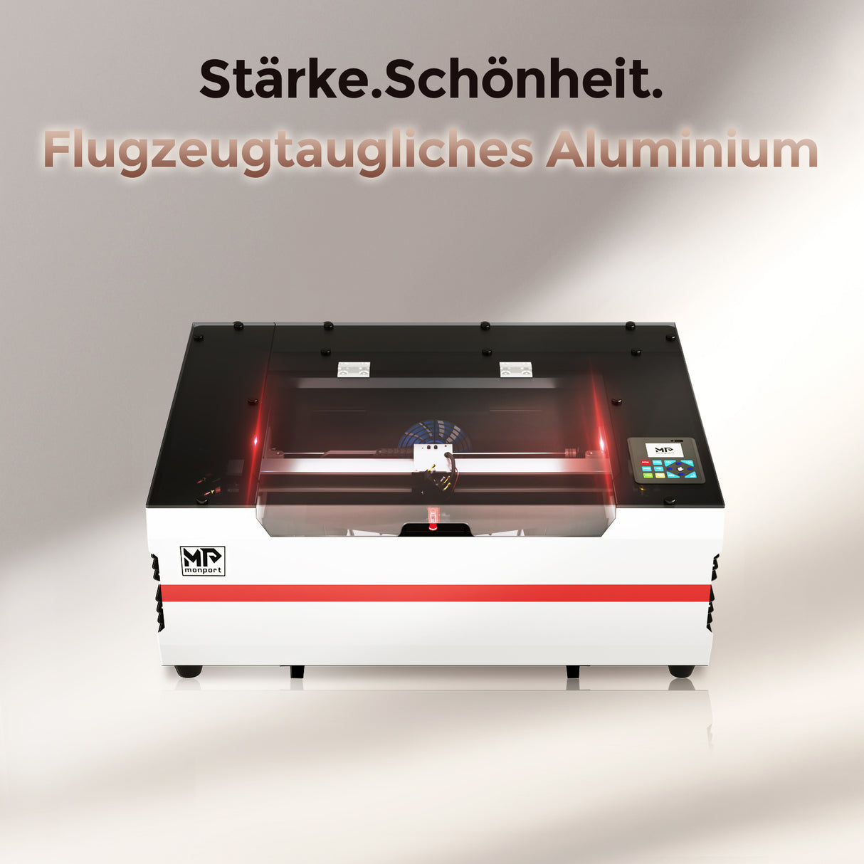 Monport Reno45 Pro 45W Desktop CO2-Lasergravierer und -schneider (16" x 12") mit brandneuem Assistierter Autofokus