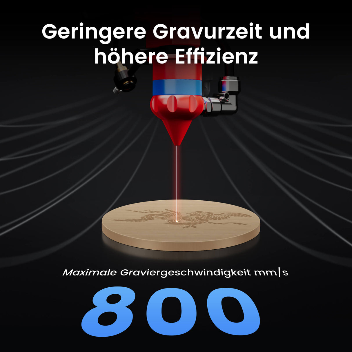 Monport 90W CO2 Laser Graviermaschine & Cutter (500x700mm) mit Autofokus