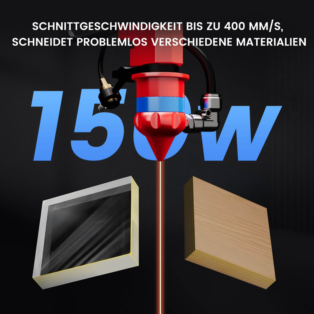Monport 150W CO2 Eingebaut Wasserkühlsystem Laser Graviermaschine & Cutter mit (1600x 1000mm) Gravurfläche