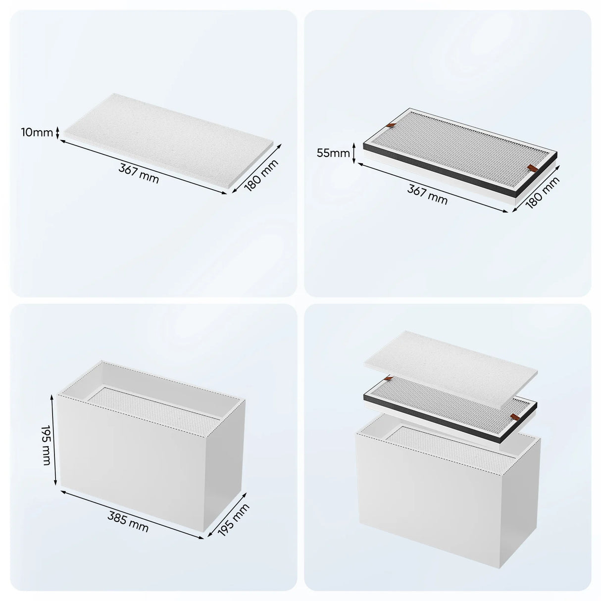 Monport 3-Schicht-Filterpatrone Satz für 220W Rauch Rauch Reiniger