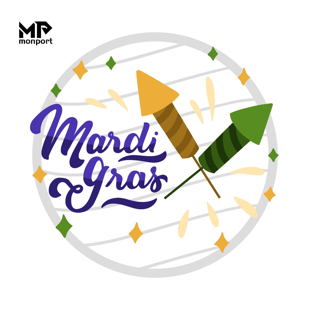 Funkelndes Spektakel: Laser - gravierte Mardi Gras Feuerwerks Wandkunst - MonPortlaser.de