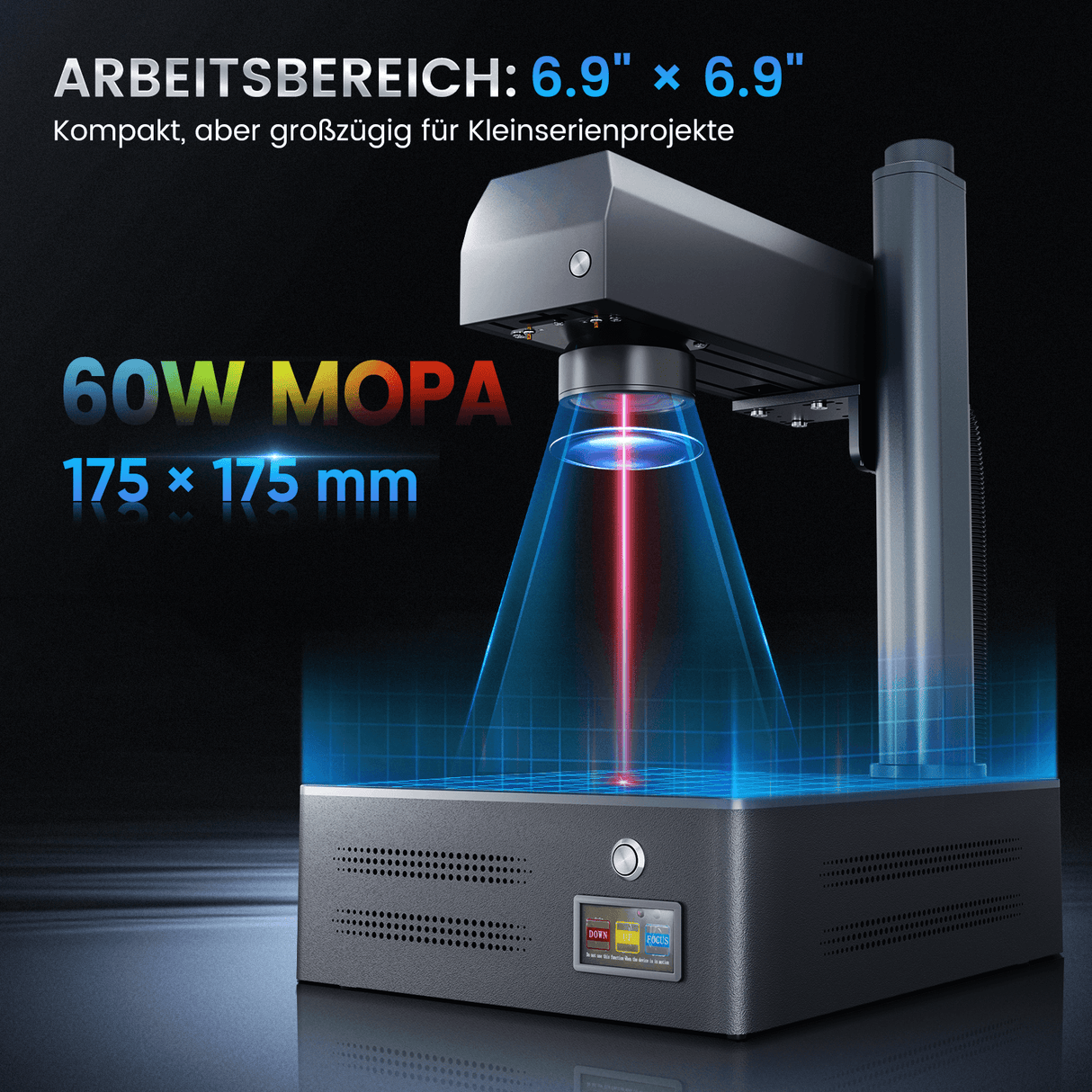 GM 30W /60W Mopa PRO JPT Laser Graviermaschine mit Autofokus für Metallgrav