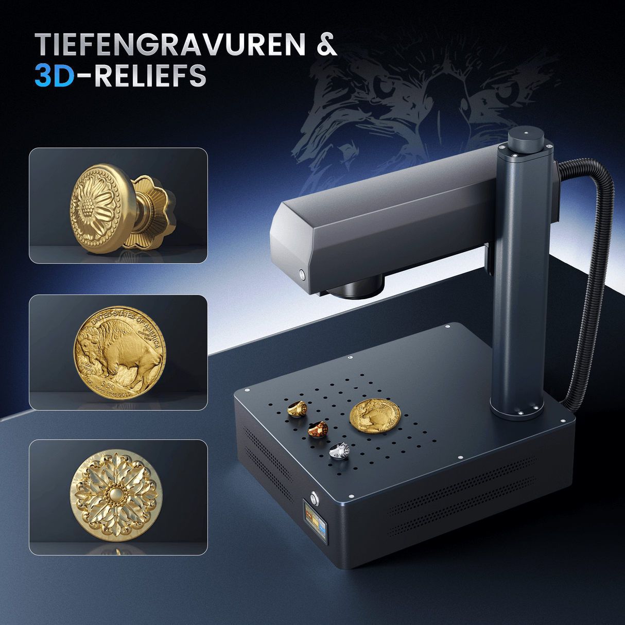 GM 30W /60W Mopa PRO JPT Laser Graviermaschine mit Autofokus für Metallgrav