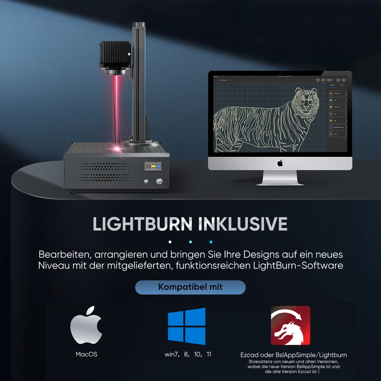 Monport 100W (175 x 175 cm) GPro MOPA fiber laser engraving & marking machine with manual focus