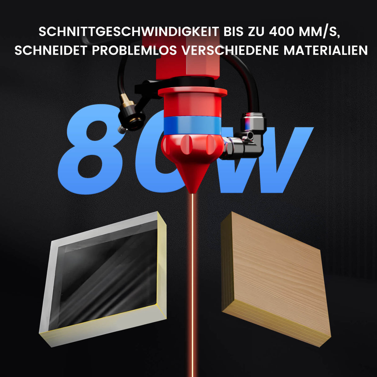 Monport 80W CO2 Eingebaut Wasserkühlsystem Laser Graviermaschine & Cutter mit (900 x 600mm) Gravurfläche