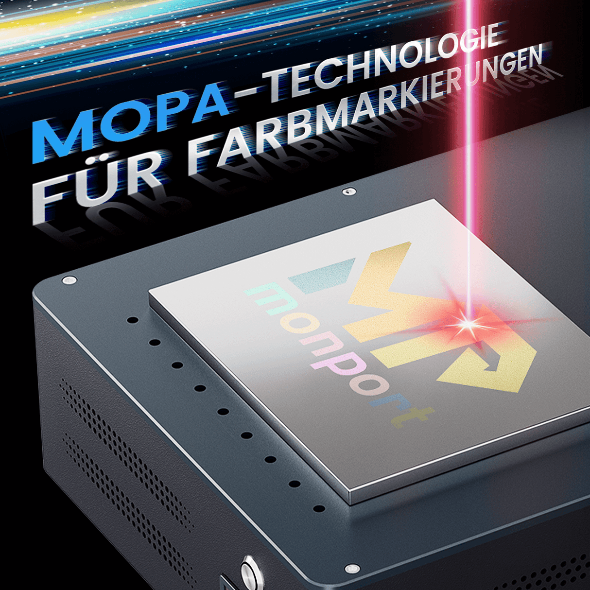 Monport GM 30W Pro Integrierte JPT MOPA Faserlaser-Graviermaschine & Markiermaschine mit Autofokus - Maschine
