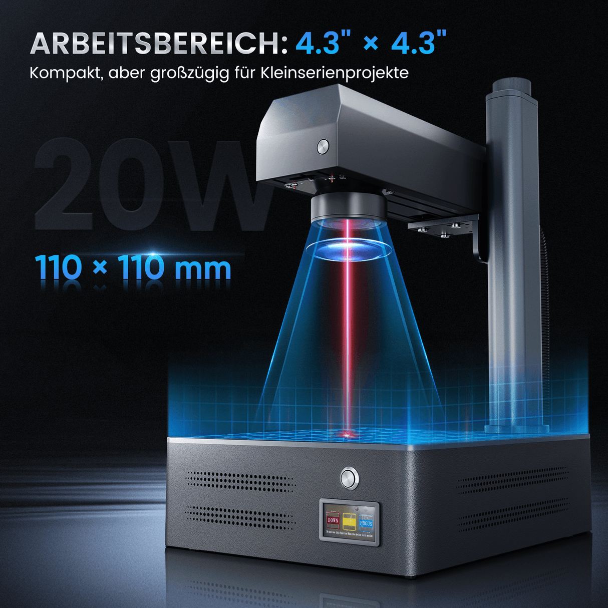 Monport GM 20W Pro Integrierte Faserlaser-Graviermaschine & Markiermaschine mit Autofokus - Maschine