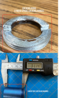 Laser Head Blue Barrel (1 piece)and Focusing Lens Locking Ring (1 piece)