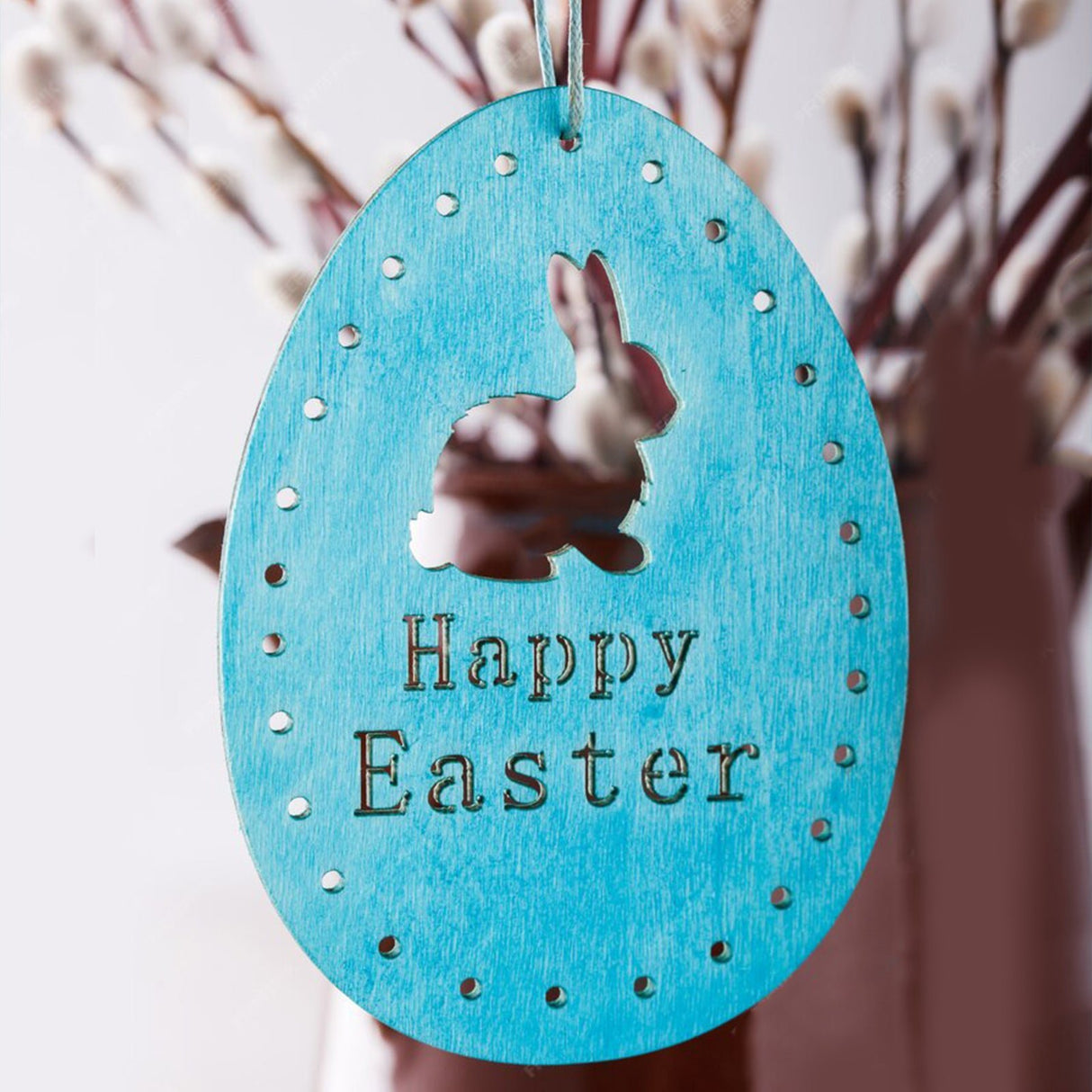Lasergraviertes Holz Osterhasen - Anhänger: Niedlicher Schmuck für die Osterzeit - MonPortlaser.de