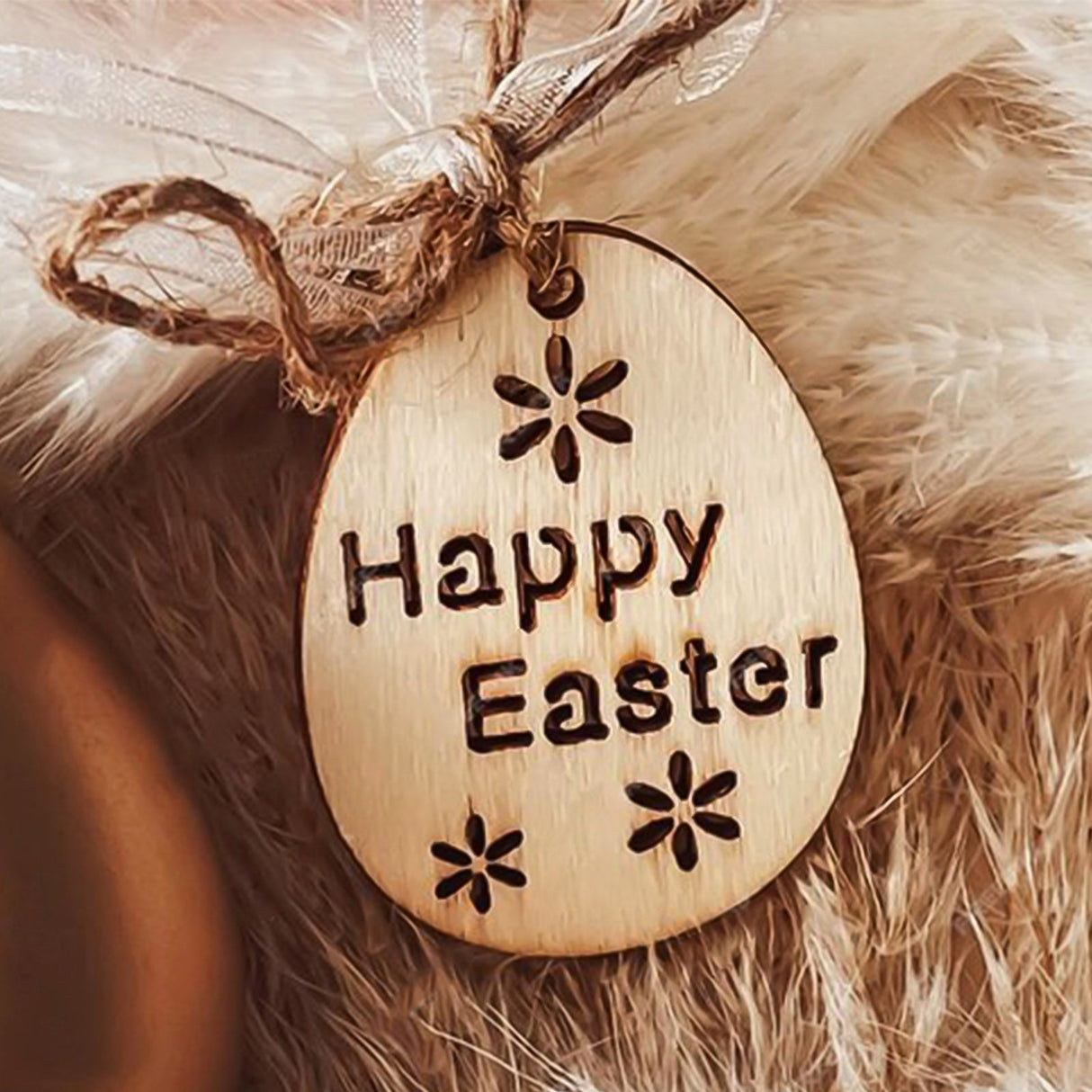 Lasergraviertes Holz Ostern Anhänger - Set: Stilvoll dekoriert für die Osterzeit - MonPortlaser.de