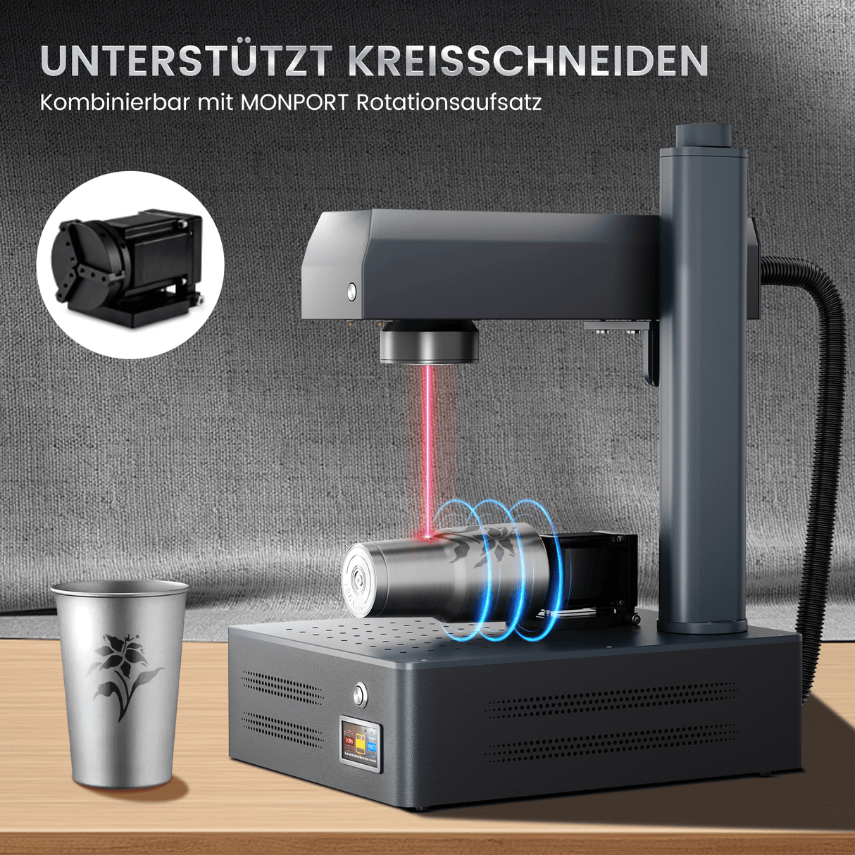 Monport GM 30W Pro Integrierte Faserlaser-Graviermaschine & Markiermaschine mit Autofokus - Maschine