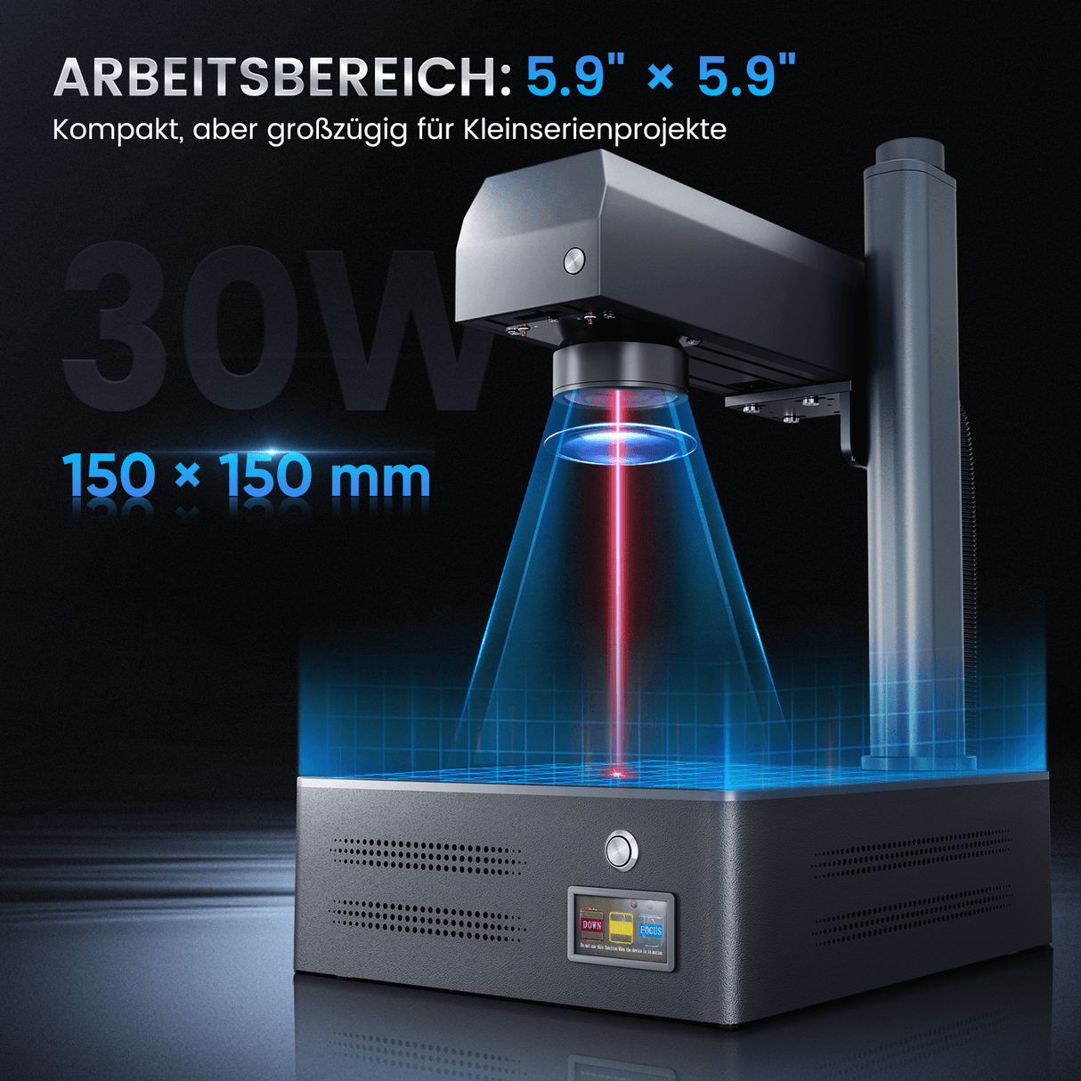 Monport GM 30W Pro Integrierte Faserlaser-Graviermaschine & Markiermaschine mit Autofokus - Maschine