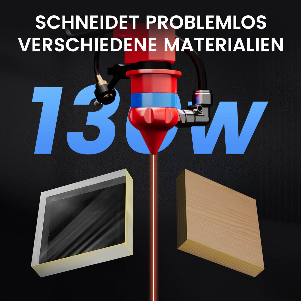 Monport 130W CO2 Eingebaut Wasserkühlsystem Laser Graviermaschine & Cutter mit (1300 x 900mm) Gravurfläche