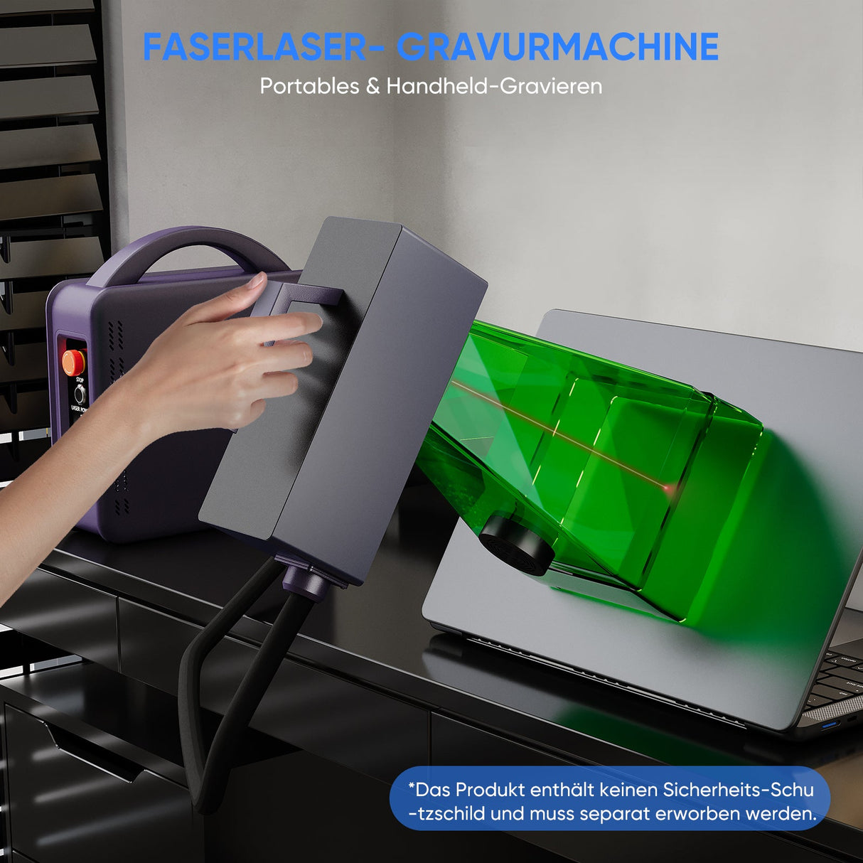 Monport 20W tragbarer Mini - Faser - Lasergravierer für farbige Metallbeschriftung - MonPortlaser.de