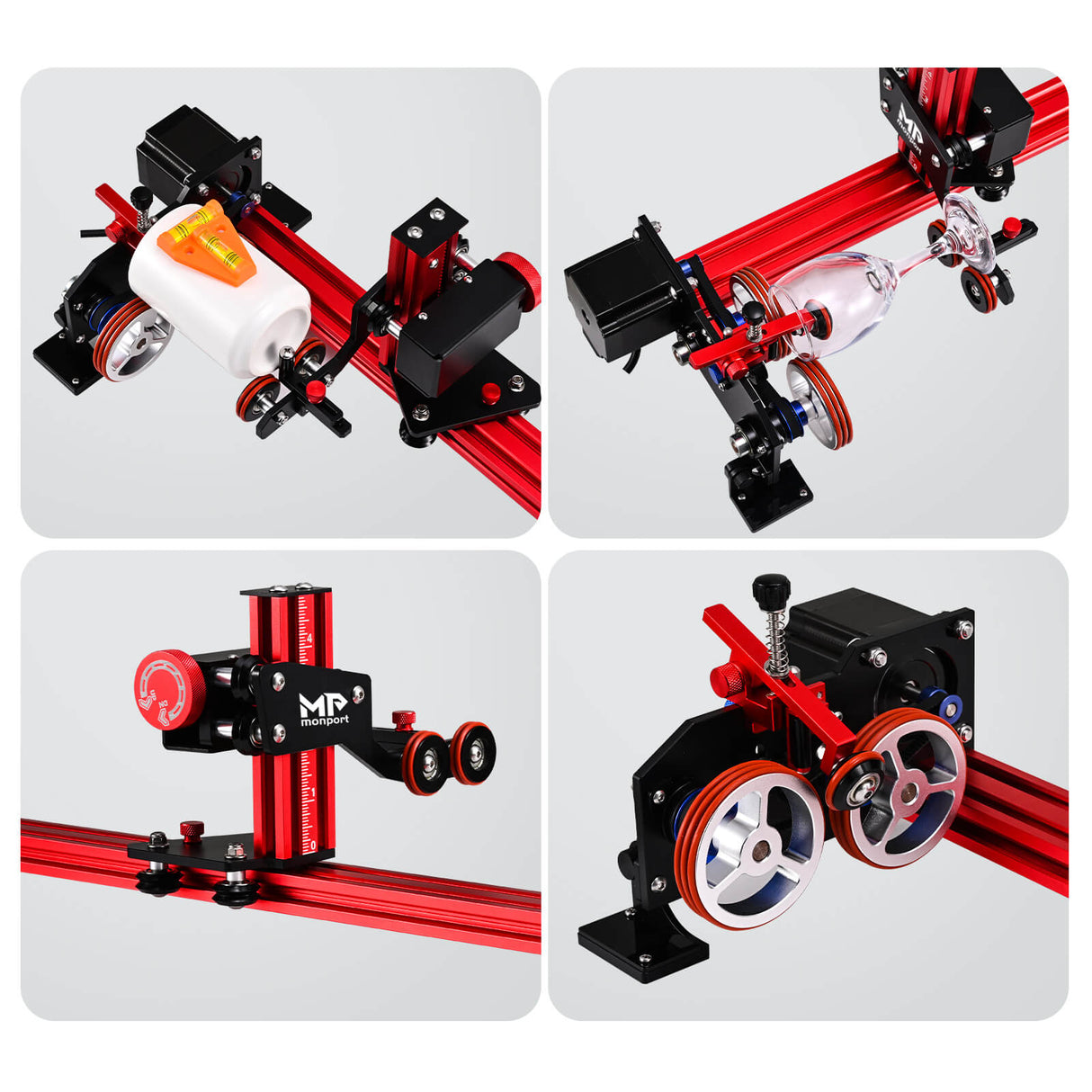 Monport 4 - Rad - Hubdrehachse mit 360° - Drehung für 60 W ~ 150 W CO2 - Lasergravierer - MonPortlaser.de