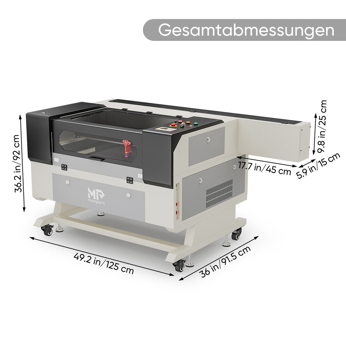 Monport CO2 100W Laser Graviermaschine & Cutter (500x700mm) mit Autofokus und Halterung - MonPortlaser.de