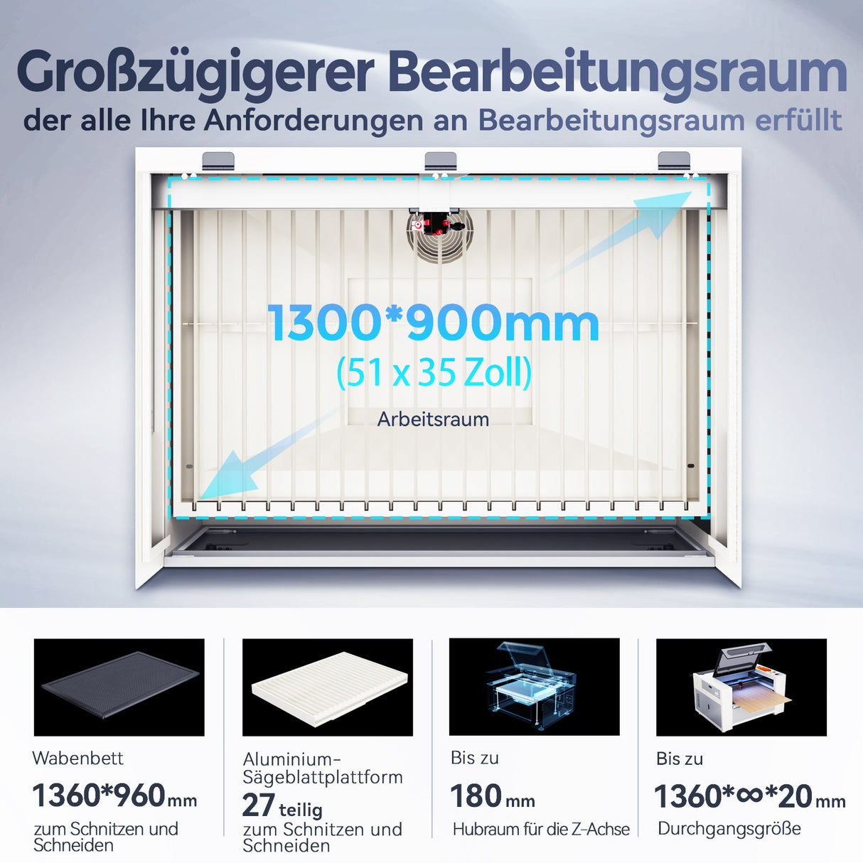 Monport Effi 13S verbesserte Version 130W CO2 - Lasergravurmaschine und Schneidemaschine mit Autofokus - Funktion und integrierter Wasserkühler - MonPortlaser.de