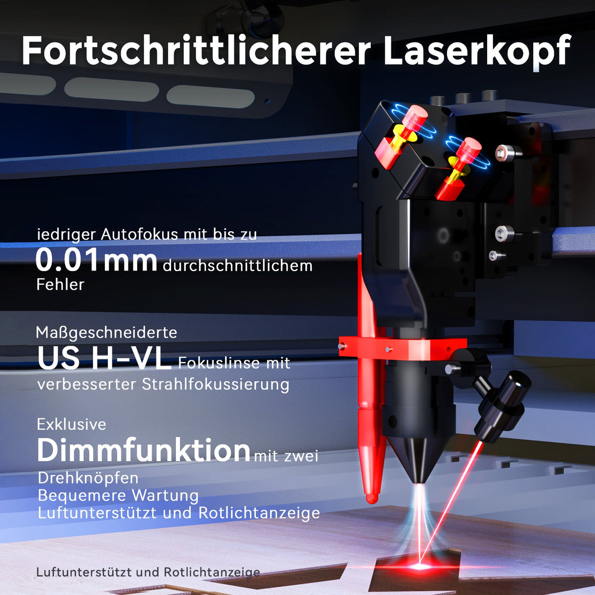 Monport Effi 16S verbesserte Version 150W CO2 - Lasergravurmaschine und Schneidemaschine mit Autofokus - Funktion und integrierter Wasserkühler - MonPortlaser.de