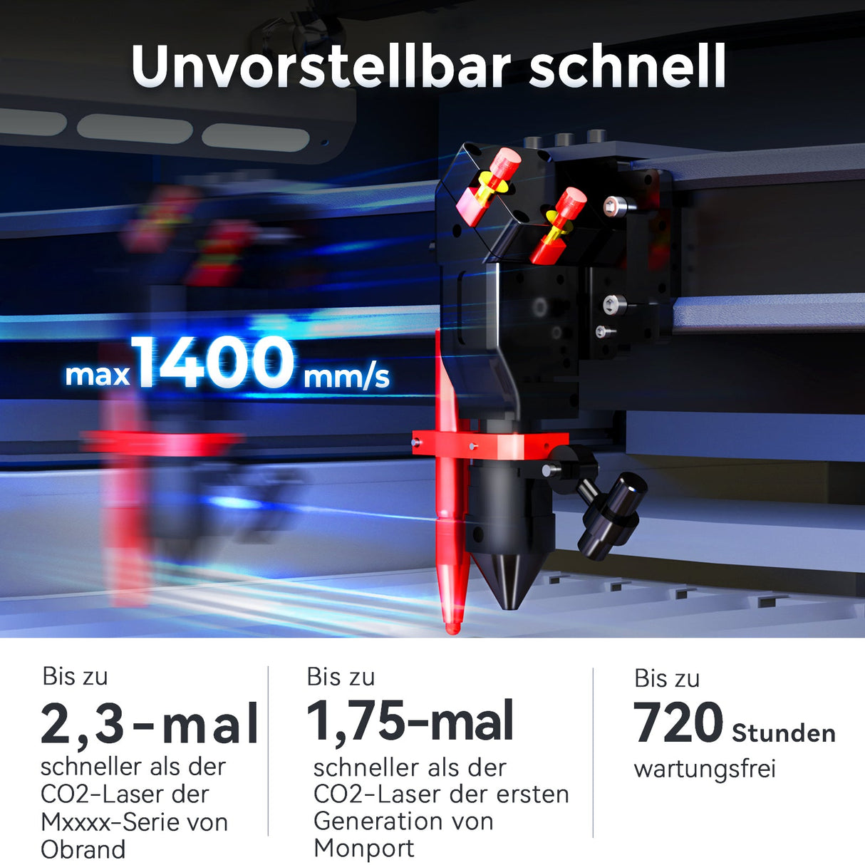 Monport Effi 16S verbesserte Version 150W CO2 - Lasergravurmaschine und Schneidemaschine mit Autofokus - Funktion und integrierter Wasserkühler - MonPortlaser.de