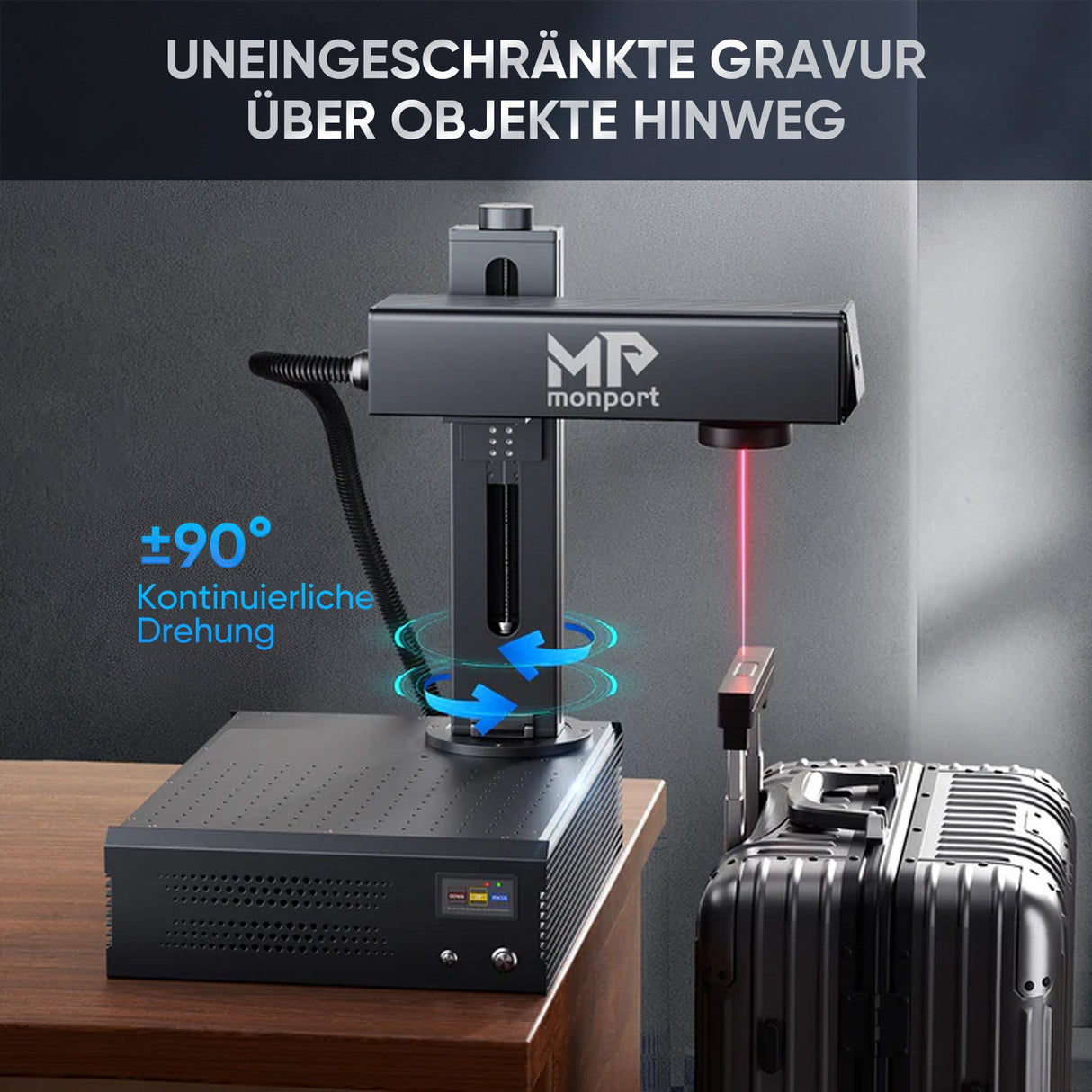 Monport GA Verbesserte 100W Integrierte MOPA Faserlasergravierer & Markiermaschinen mit Autofokus - MonPortlaser.de
