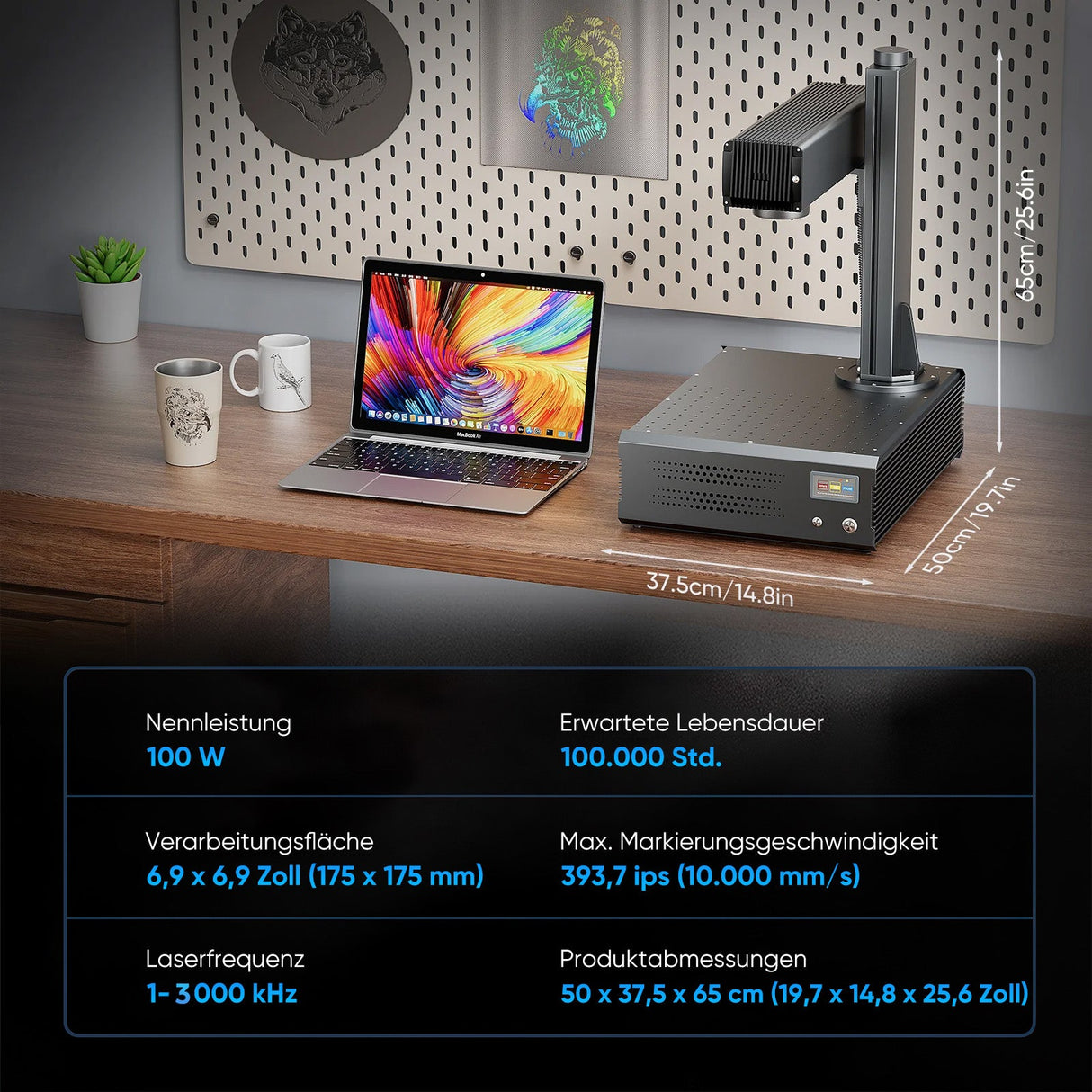 Monport GA Verbesserte 100W Integrierte MOPA Faserlasergravierer & Markiermaschinen mit Autofokus - MonPortlaser.de