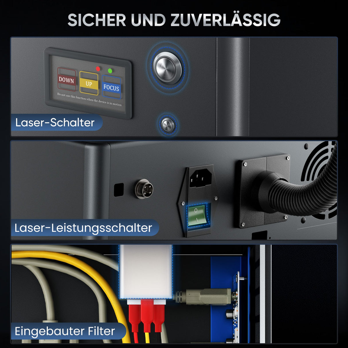 Monport GA Verbesserte 20W Integrierte Faser Lasergravierer & Markiermaschinen mit Autofokus - MonPortlaser.de