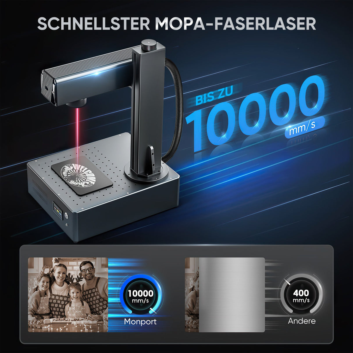 Monport GA Verbesserte 30W Integrierte MOPA Faserlasergravierer & Markiermaschinen mit Autofokus - MonPortlaser.de