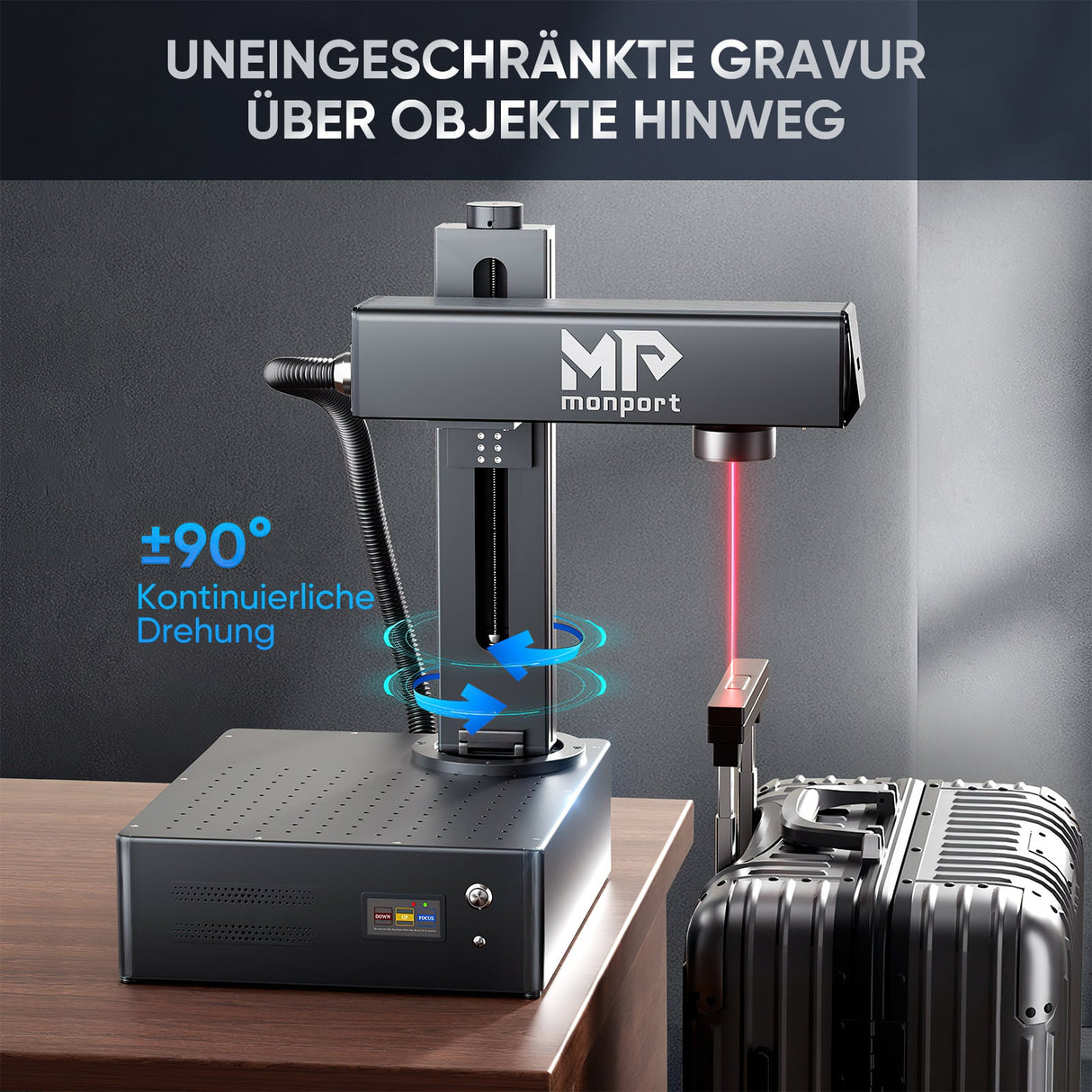 Monport GA Verbesserte 30W Integrierte MOPA Faserlasergravierer & Markiermaschinen mit Autofokus - MonPortlaser.de