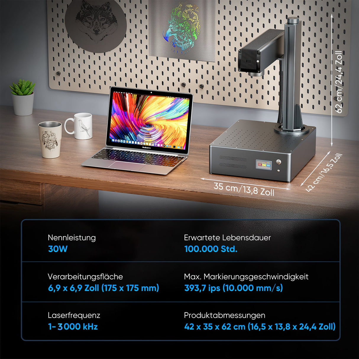 Monport GA Verbesserte 30W Integrierte MOPA Faserlasergravierer & Markiermaschinen mit Autofokus - MonPortlaser.de