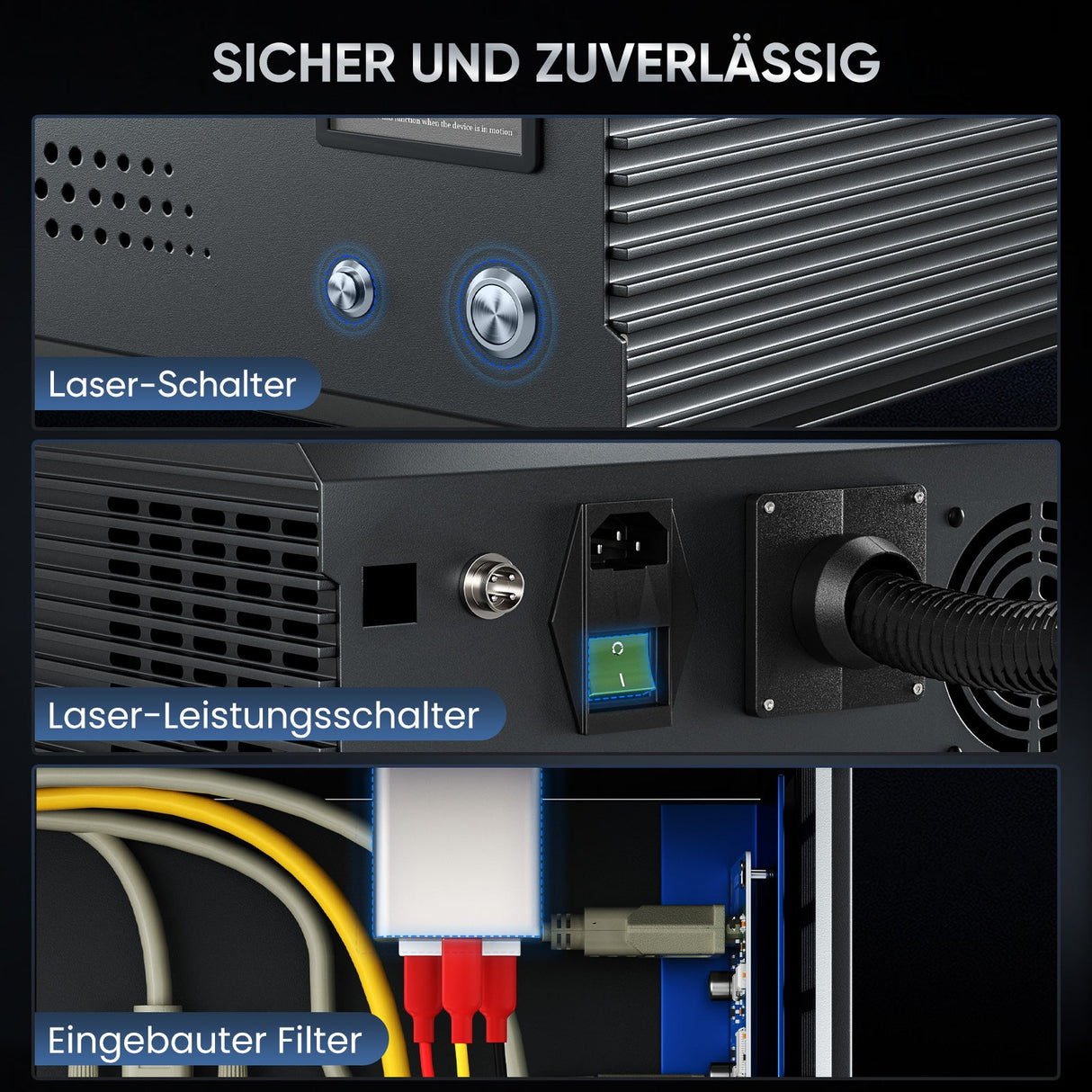 Monport GA Verbesserte 50W Integrierte Faser Lasergravierer & Markiermaschinen mit Autofokus - MonPortlaser.de