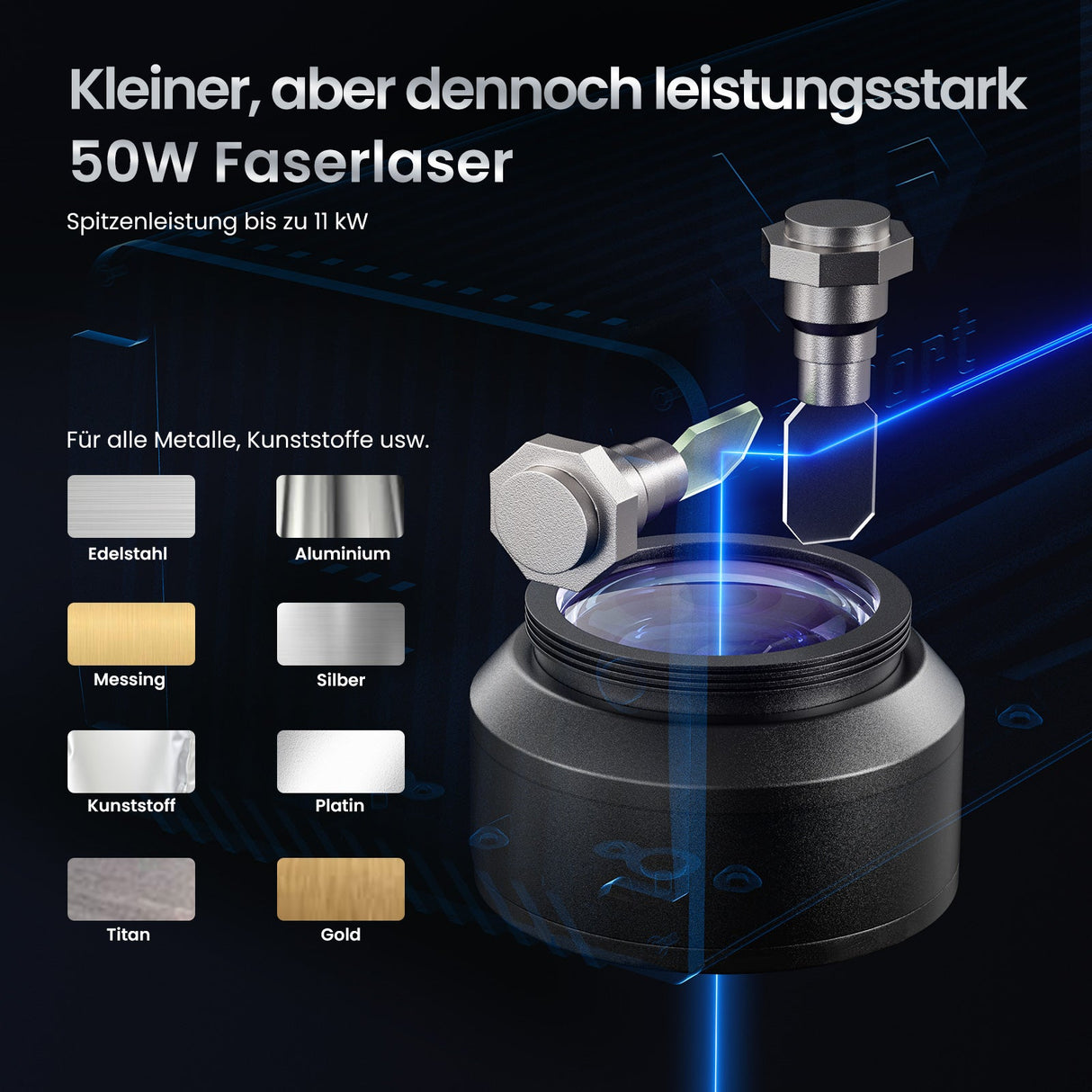 Monport GM 50W Integrierte Faser - Lasergravier - und Markiermaschine - MonPortlaser.de