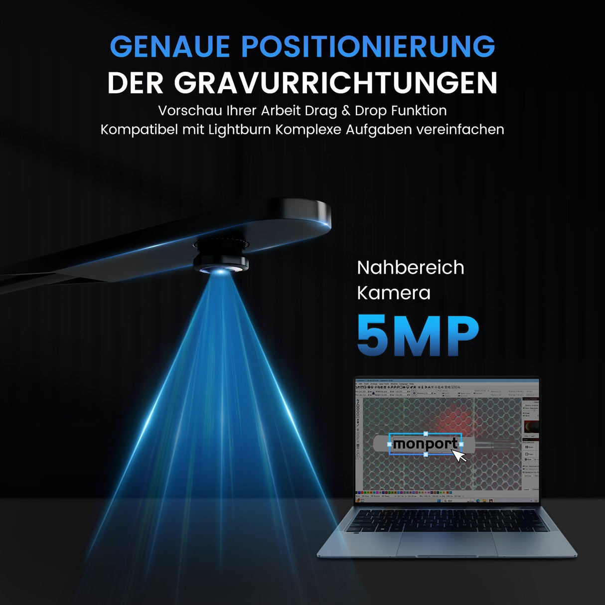MONPORT ONYX 55W (460mm*290mm) Multifunktionale Desktop Laser Graviermaschine - MonPortlaser.de