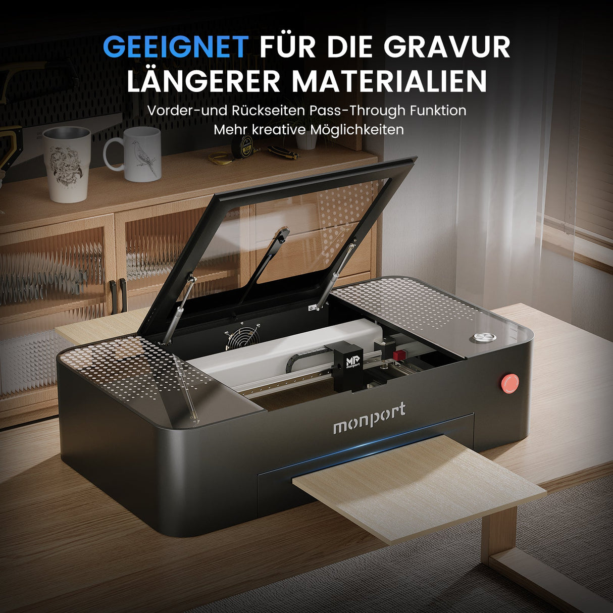 MONPORT ONYX 55W (460mm*290mm) Multifunktionale Desktop Laser Graviermaschine - MonPortlaser.de