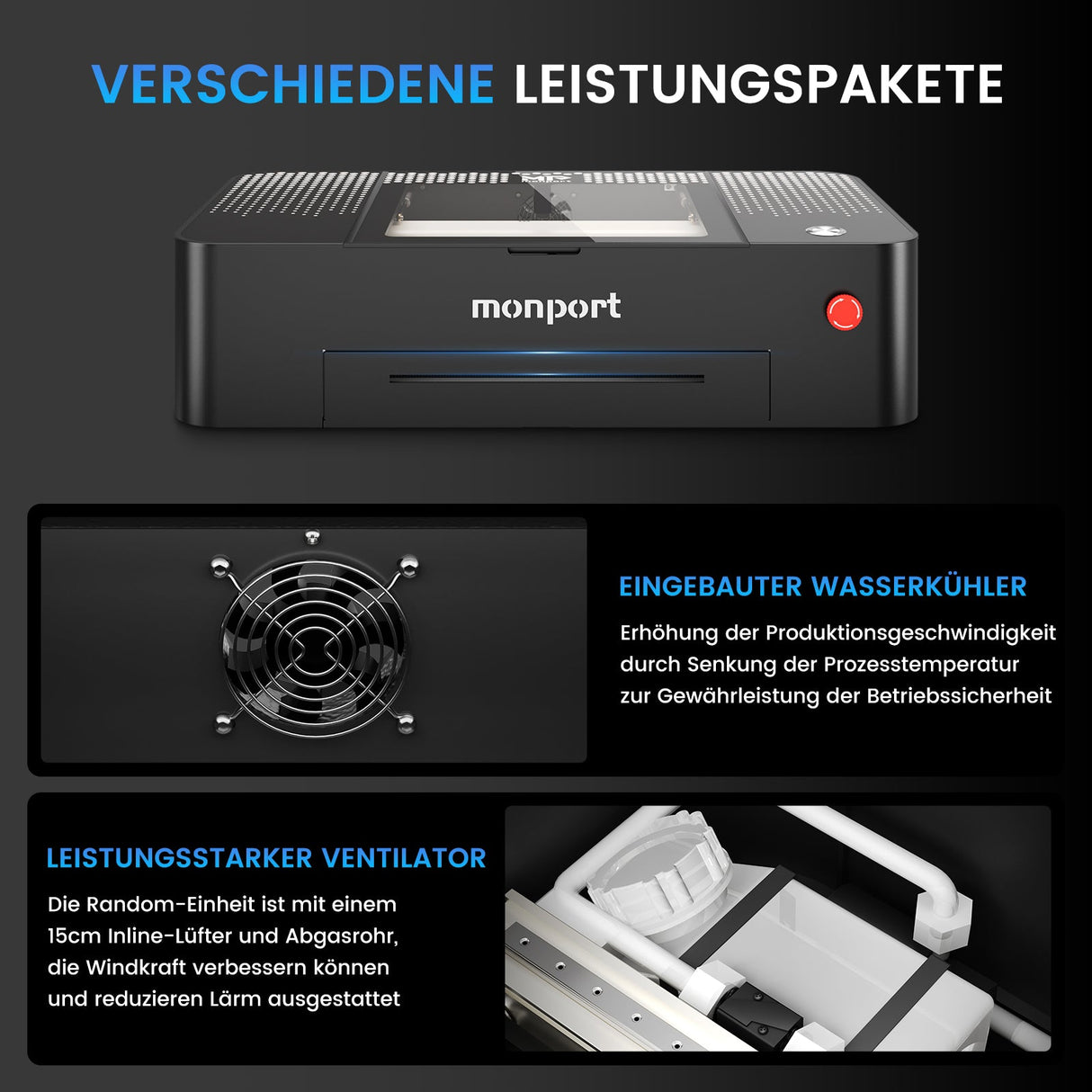 MONPORT ONYX 55W (460mm*290mm) Multifunktionale Desktop Laser Graviermaschine - MonPortlaser.de