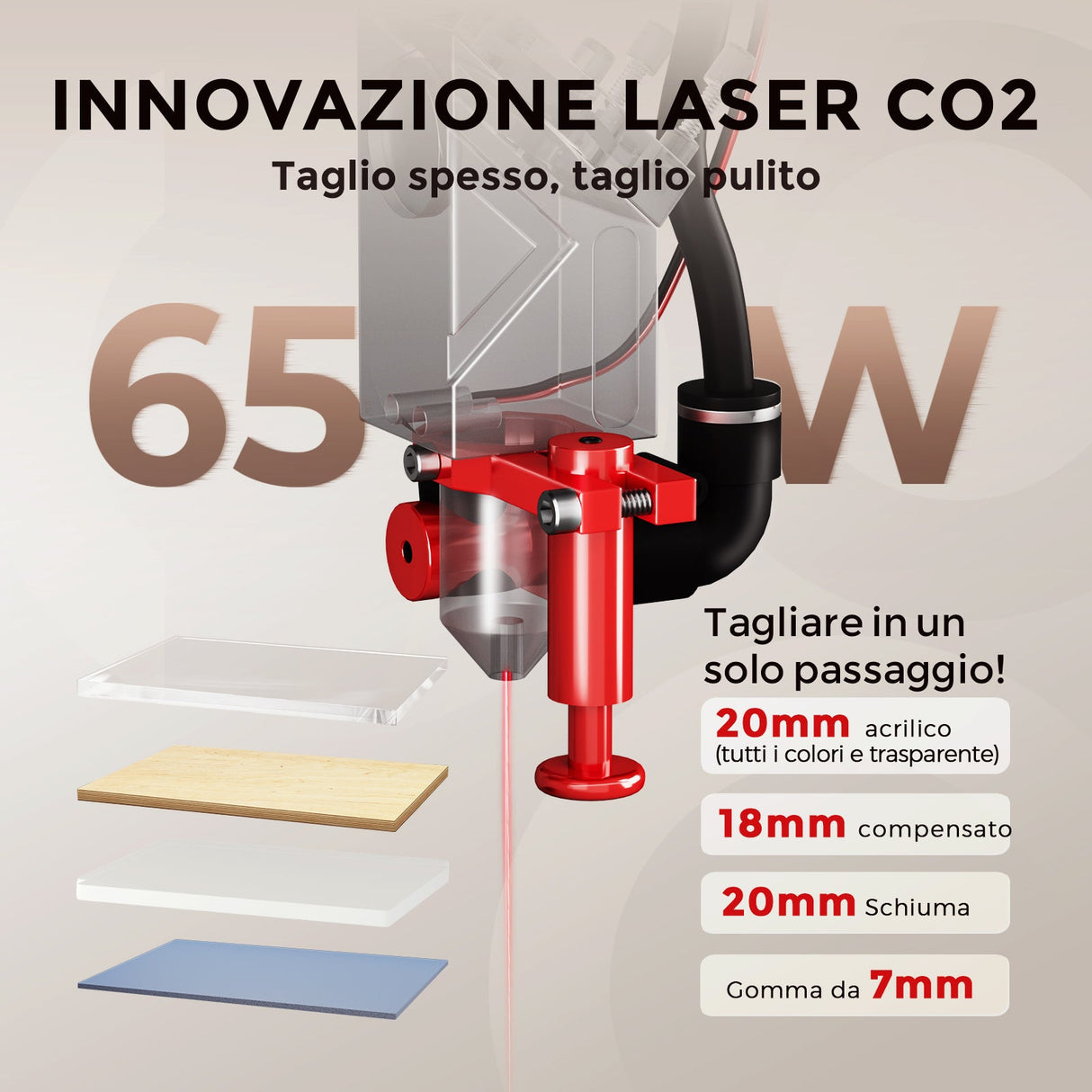 Monport Reno65 Pro 65W Desktop CO2 Lasergravierer & Schneidegerät (24” X 16“) mit brandneuem DSP Controller und Semi - Autofokus - MonPortlaser.de